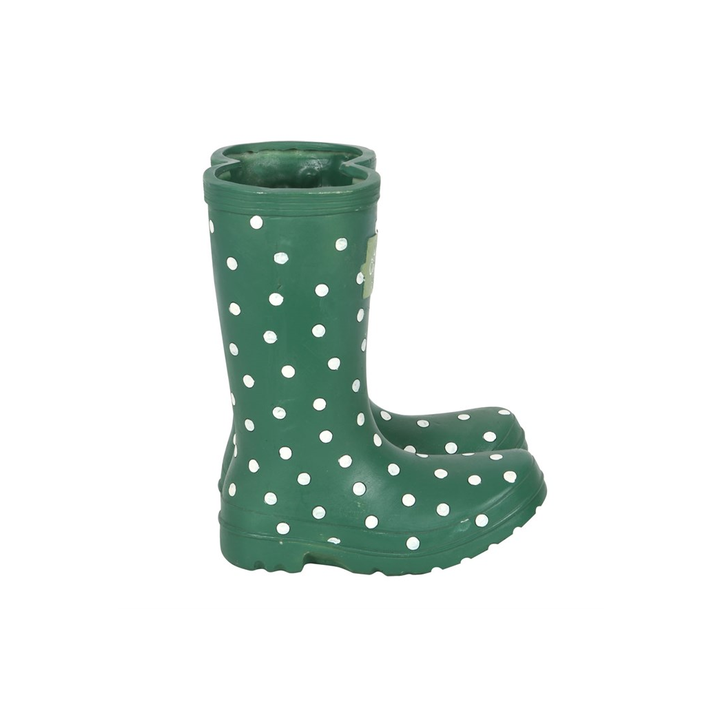 Charming Dark Green Welly Boot Planter for a Whimsical Touch