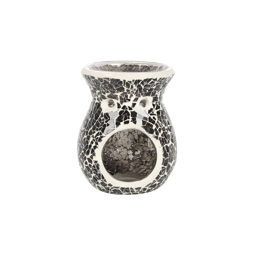 N/A Small Gunmetal Grey Crackle Oil Burner and Wax Warmer -