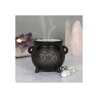 N/A Triple Moon Cauldron Incense Cone Holder -