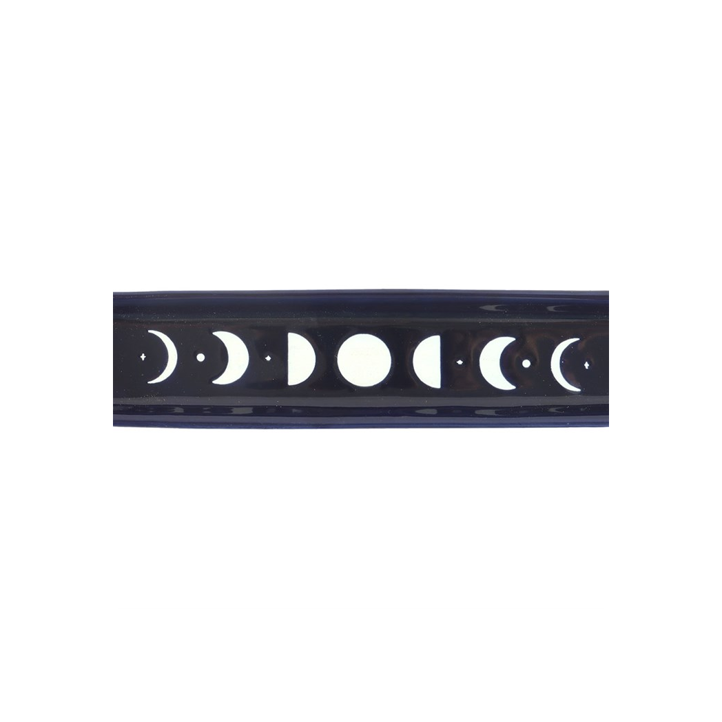 N/A Blue Moon Phase Ceramic Incense Ash Catcher -