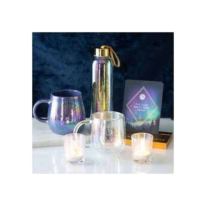 N/A Iridescent Sun and Moon Votive Candle Holders -