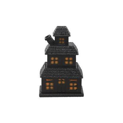 N/A Black Haunted House Incense Cone Holder -