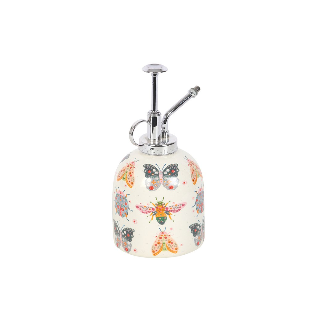Ceramic Plant Mister with Floral Bug Print