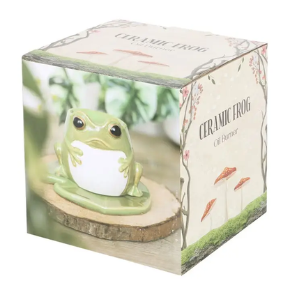 N/A Frog Shaped Oil Burner and Lily Pad Plate -