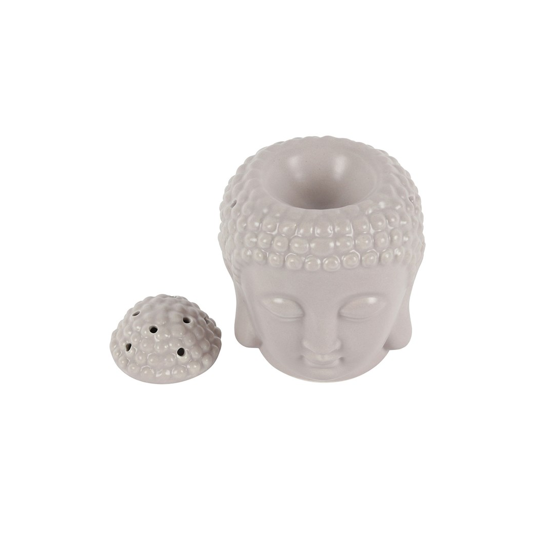 N/A Small Grey Buddha Head Oil Burner -