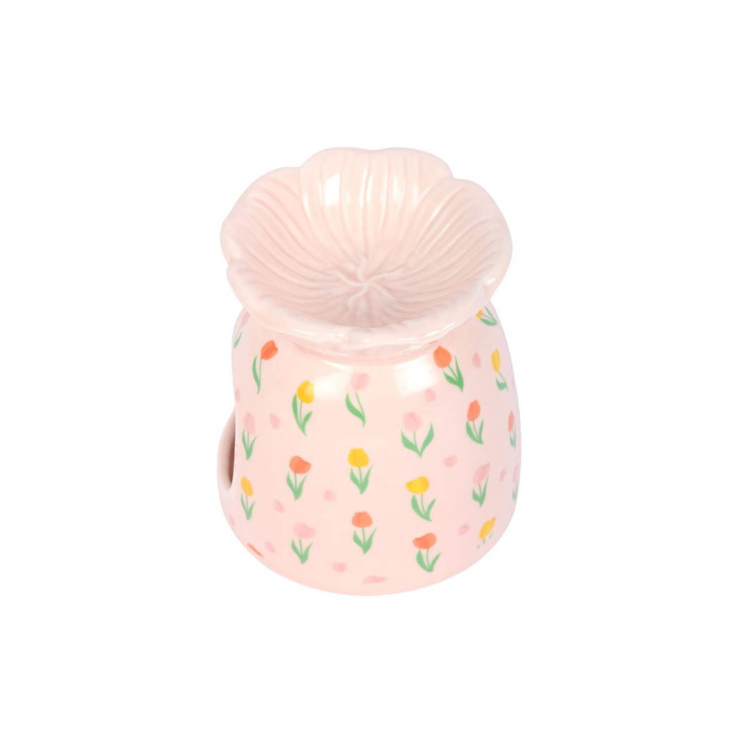 N/A Tulip Print Oil Burner and Wax Warmer -