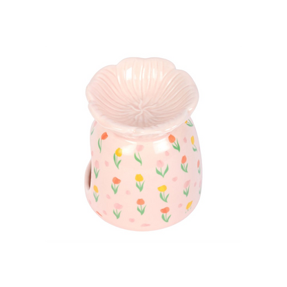 N/A Tulip Print Oil Burner and Wax Warmer -