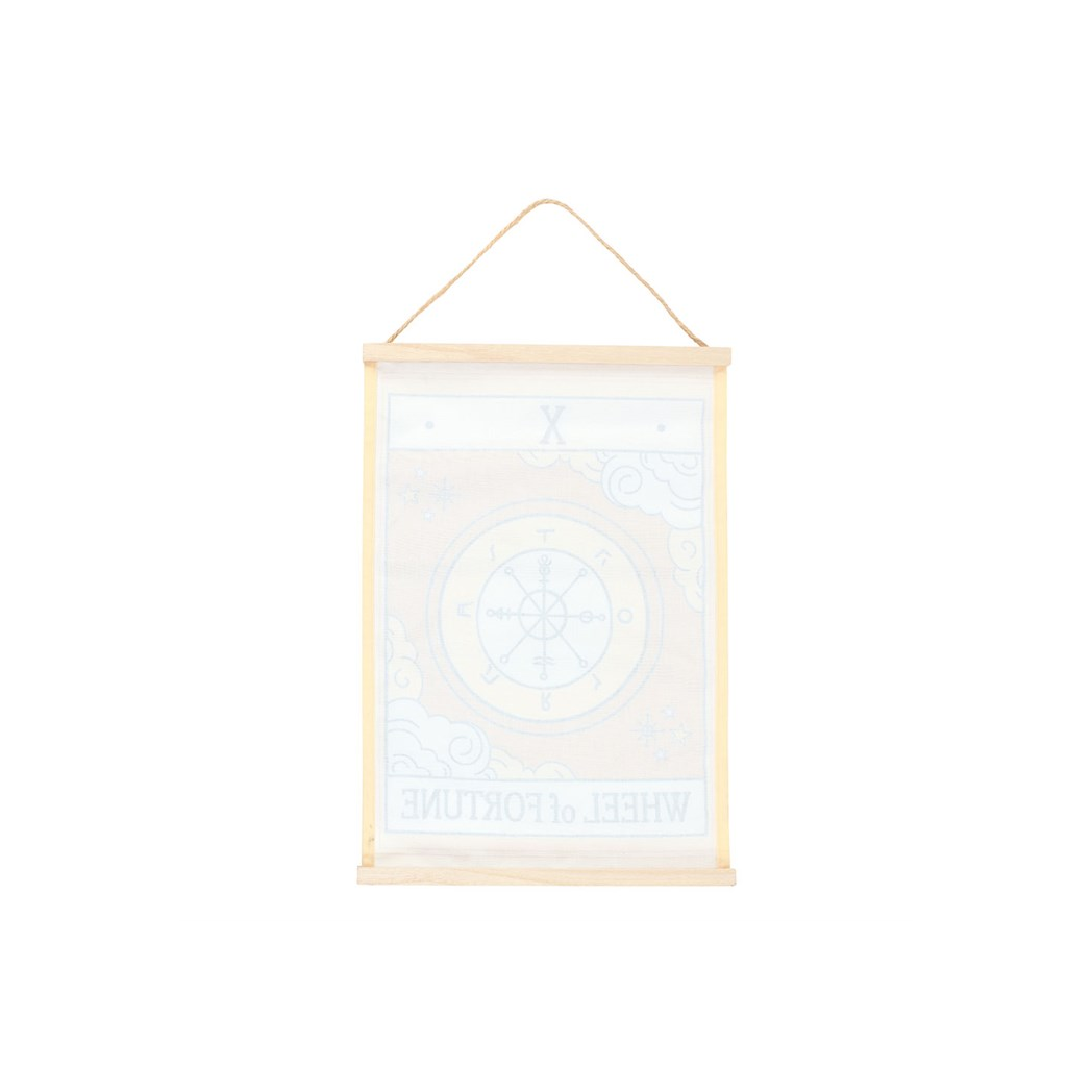 Wheel of Fortune Tarot Wall Hanging – Vintage Celestial Decor