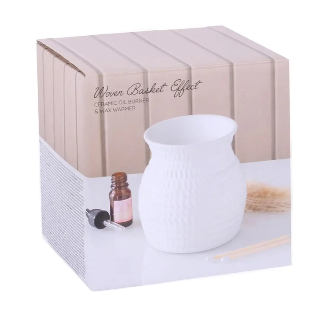 N/A Woven Basket Effect Oil Burner and Wax Warmer -