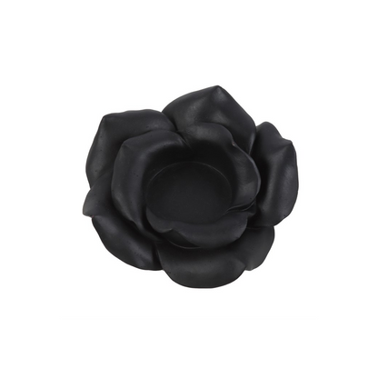 N/A Black Rose Resin Tealight Candle Holder -