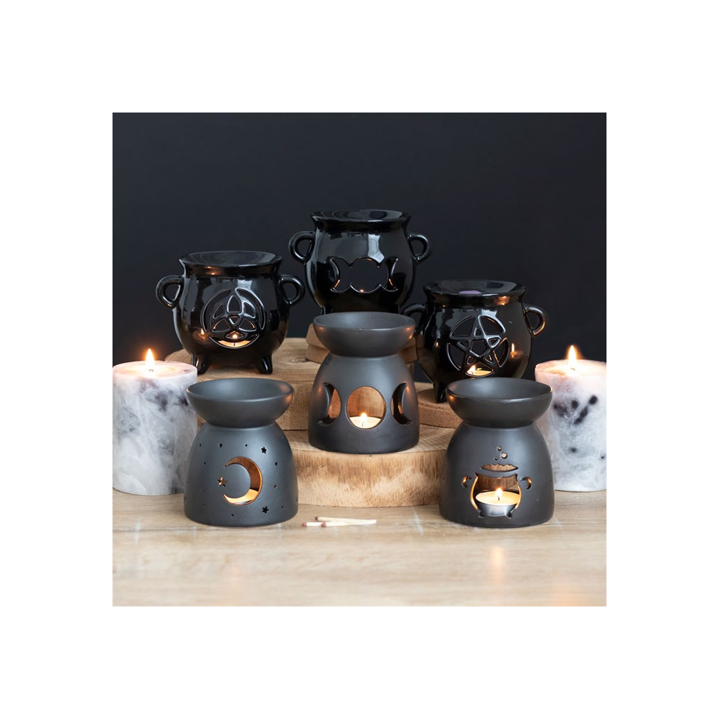N/A Black Triple Moon Cut Out Oil Burner -