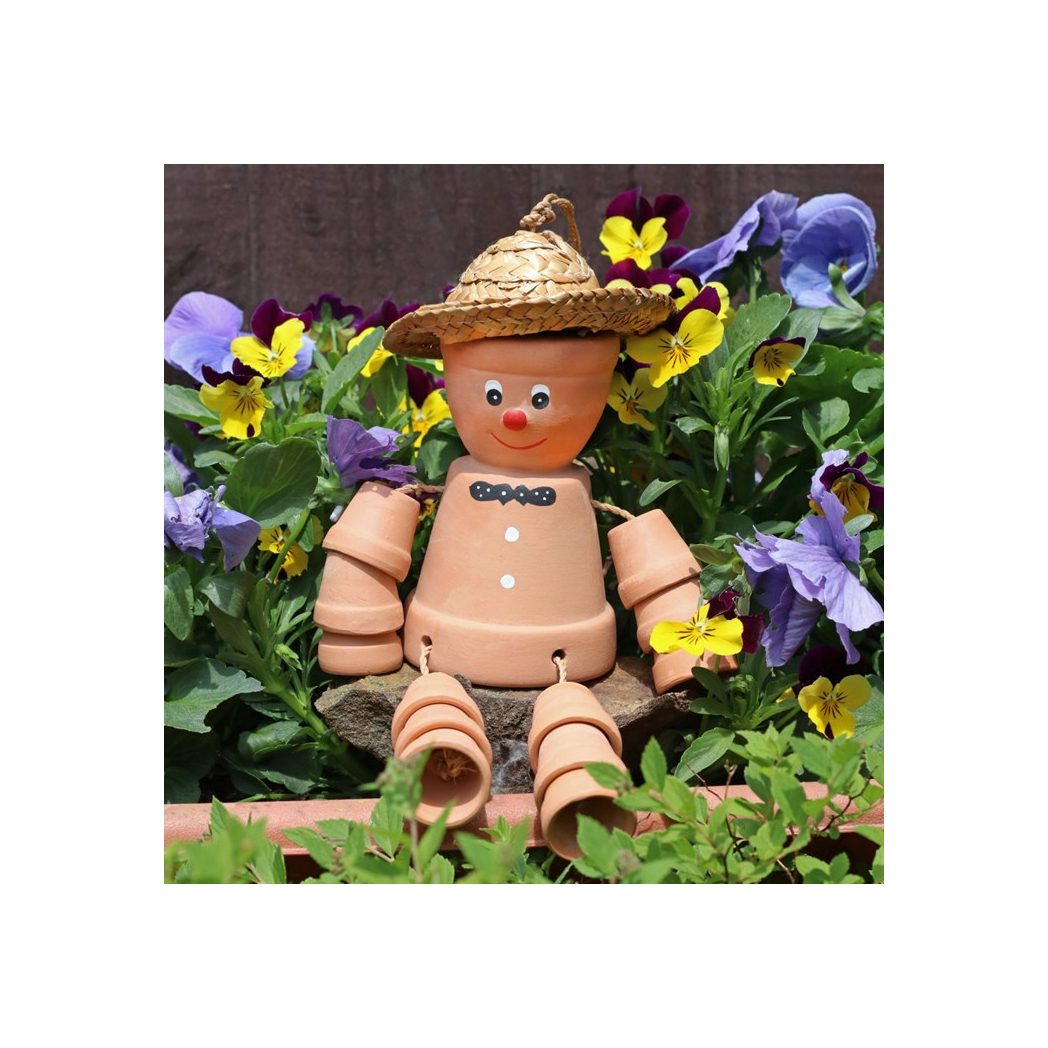 Whimsical Terracotta Pot Man - Your Garden's New Best Friend