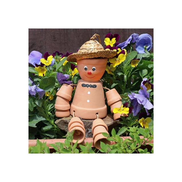 Whimsical Terracotta Pot Man - Your Garden's New Best Friend