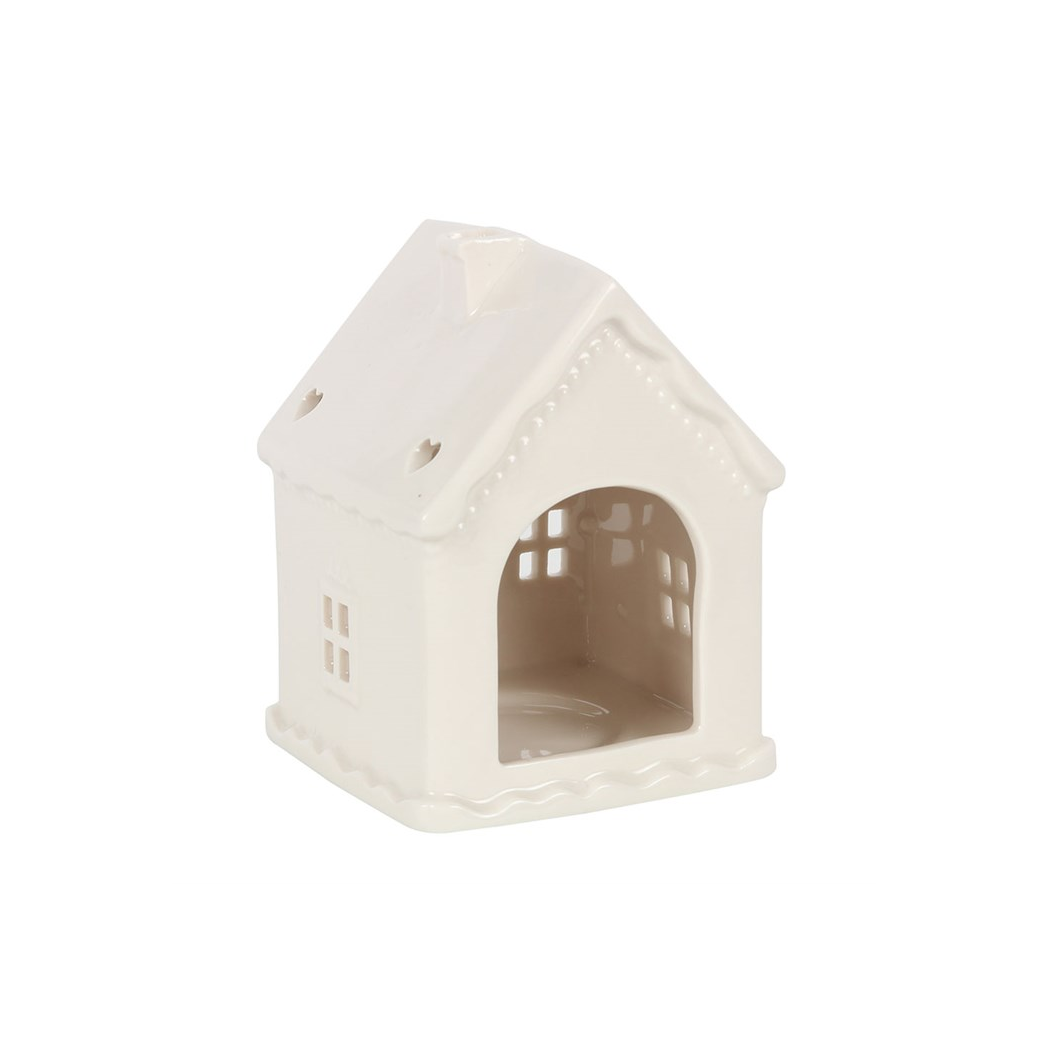 N/A White Gingerbread House Tealight Holder -
