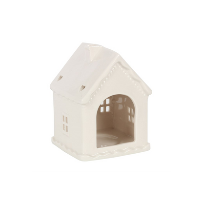 N/A White Gingerbread House Tealight Holder -