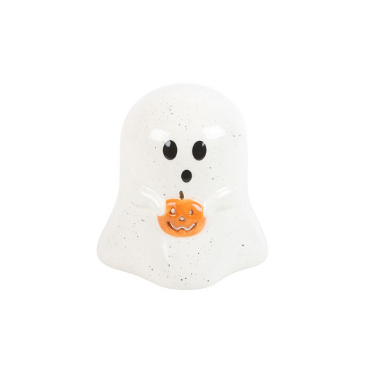 N/A Ghost Shaped Tealight Candle Holder with Pumpkin -