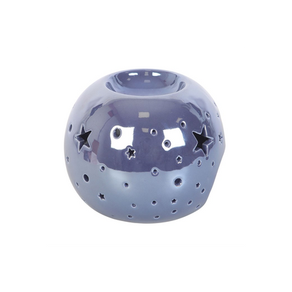 N/A Purple Iridescent Star Oil Burner and Wax Warmer -