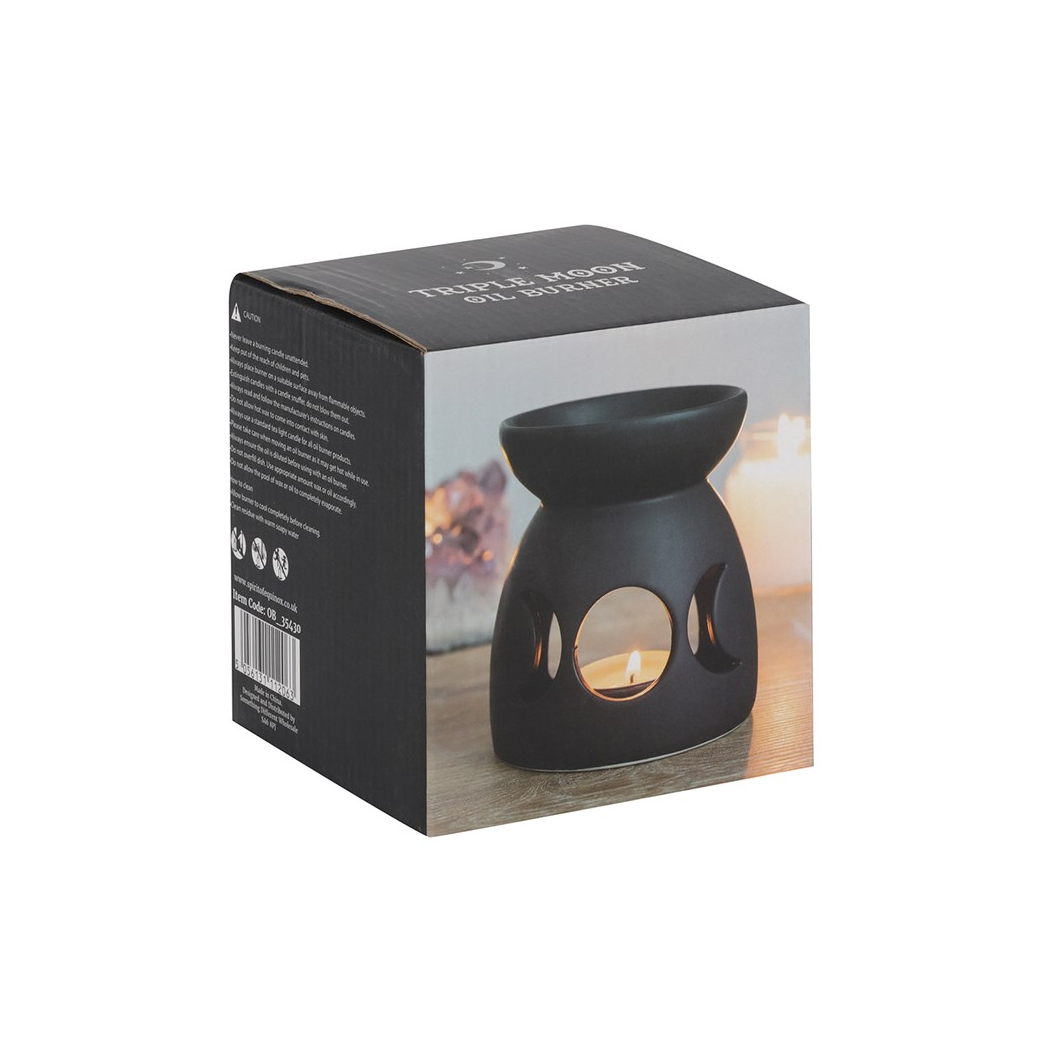 N/A Black Triple Moon Cut Out Oil Burner -