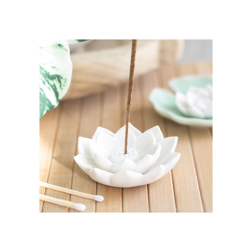 N/A White Lotus Flower Incense Stick Holder -