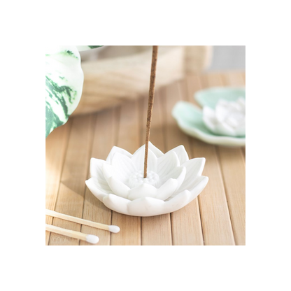 N/A White Lotus Flower Incense Stick Holder -