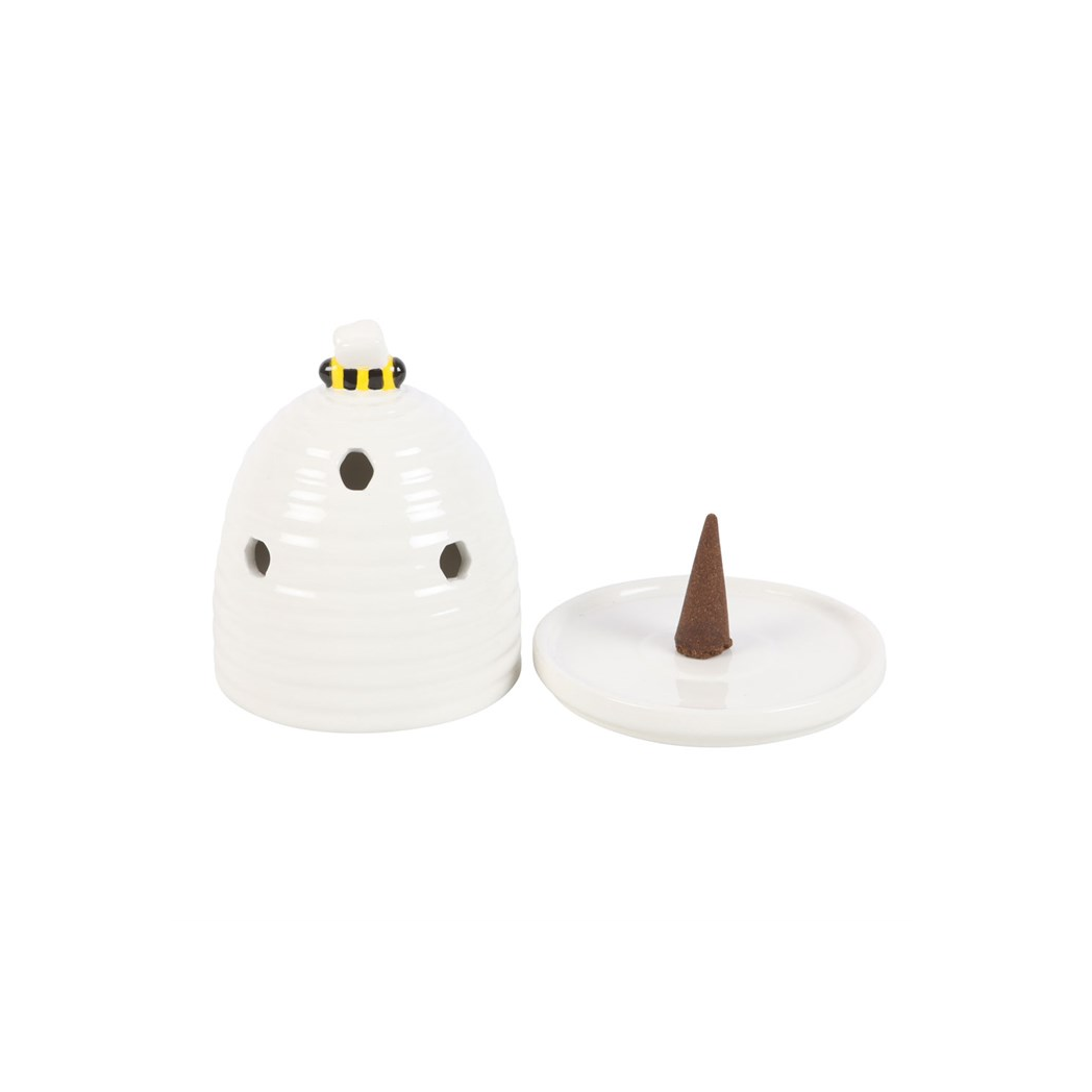 N/A White Beehive Incense Cone Holder -