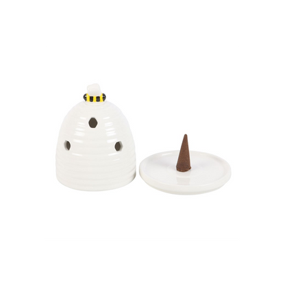 N/A White Beehive Incense Cone Holder -