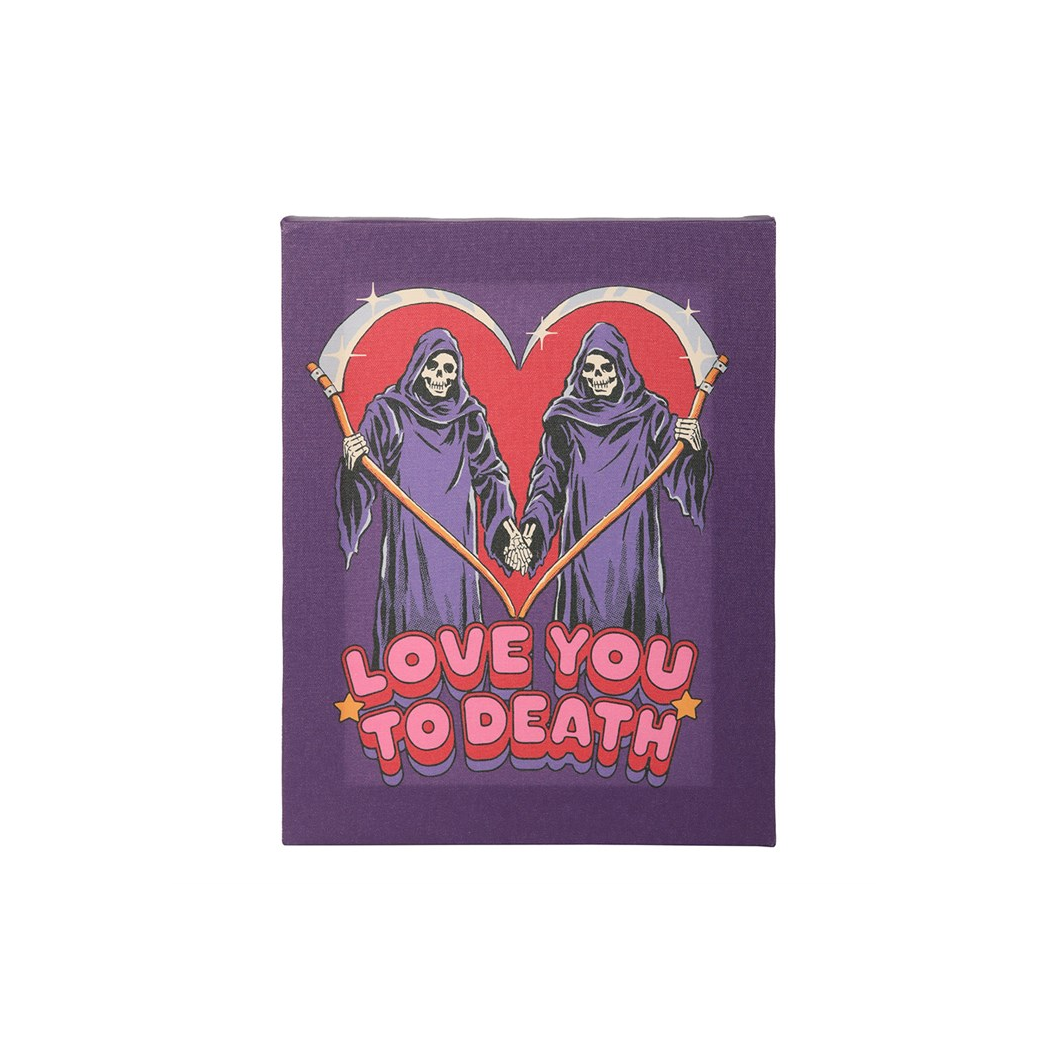 Steven Rhodes Canvas Plaque – Love You To Death, 19 x 25 cm
