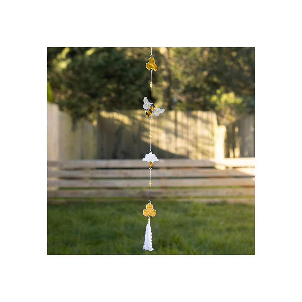 Delightful Bee and Honeycomb Suncatchers - Nature's Charm for Your Home