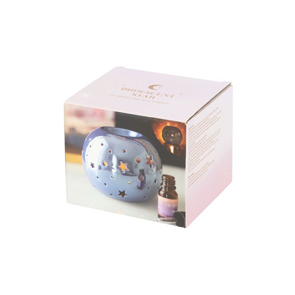 N/A Purple Iridescent Star Oil Burner and Wax Warmer -
