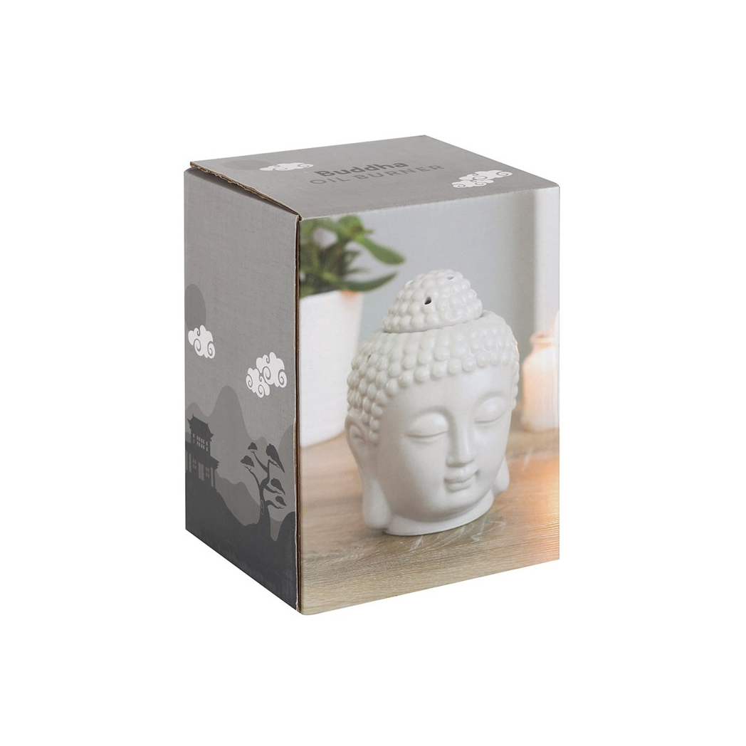 N/A Small Grey Buddha Head Oil Burner -