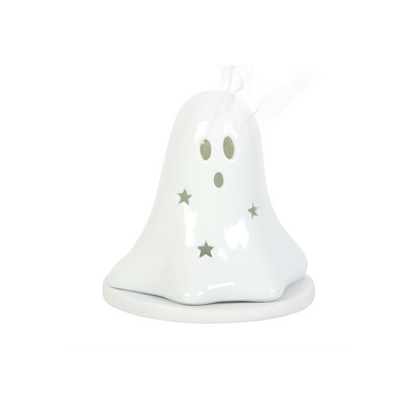 N/A Ceramic Ghost Tealight and Incense Cone Holder -