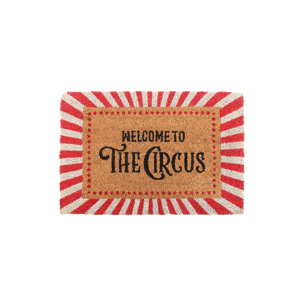 Charming Red Welcome to the Circus Doormat – Perfect for Quirky Homes