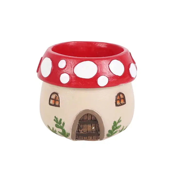 N/A Mushroom House Resin Tealight Holder -