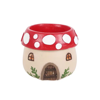 N/A Mushroom House Resin Tealight Holder -