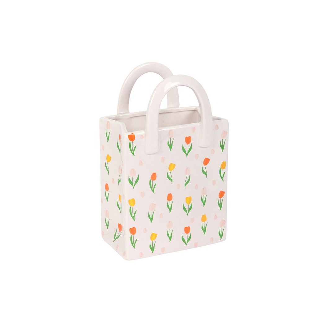 Charming Tulip Print Flower Vase: Elevate Your Floral Displays