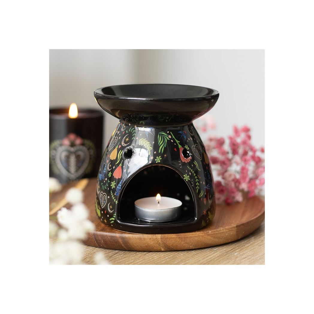 N/A Midnight Bloom Print Oil Burner -