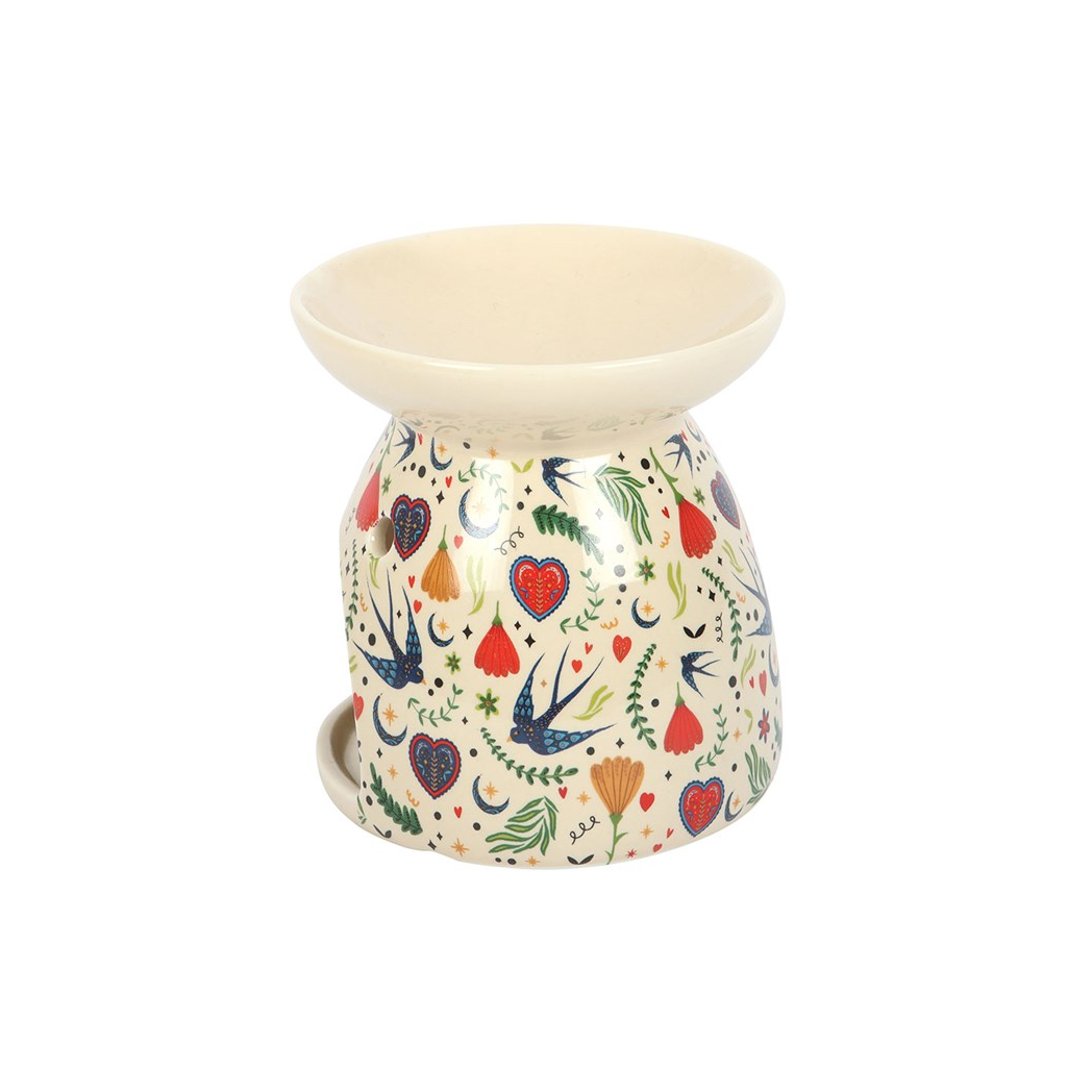 N/A Cream Midnight Bloom Print Oil Burner -