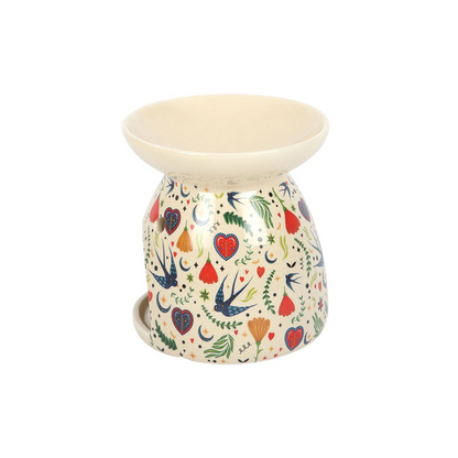N/A Cream Midnight Bloom Print Oil Burner -