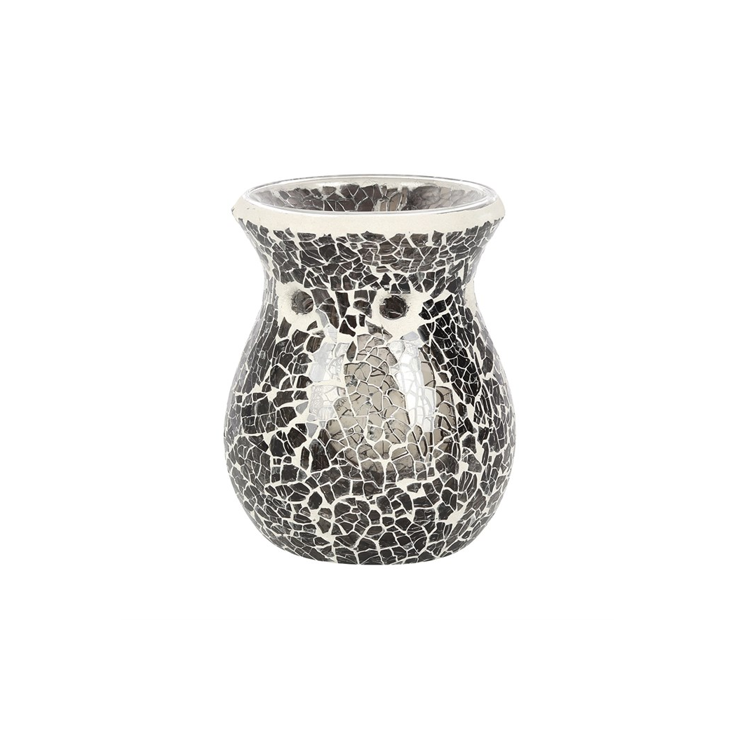 N/A Small Gunmetal Grey Crackle Oil Burner and Wax Warmer -