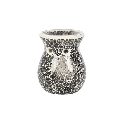 N/A Small Gunmetal Grey Crackle Oil Burner and Wax Warmer -