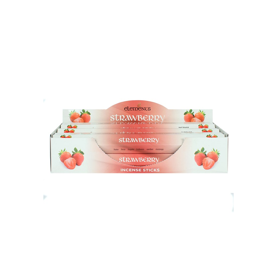 Elements Strawberry Incense Sticks – Set of 6 Packs (120 Sticks)