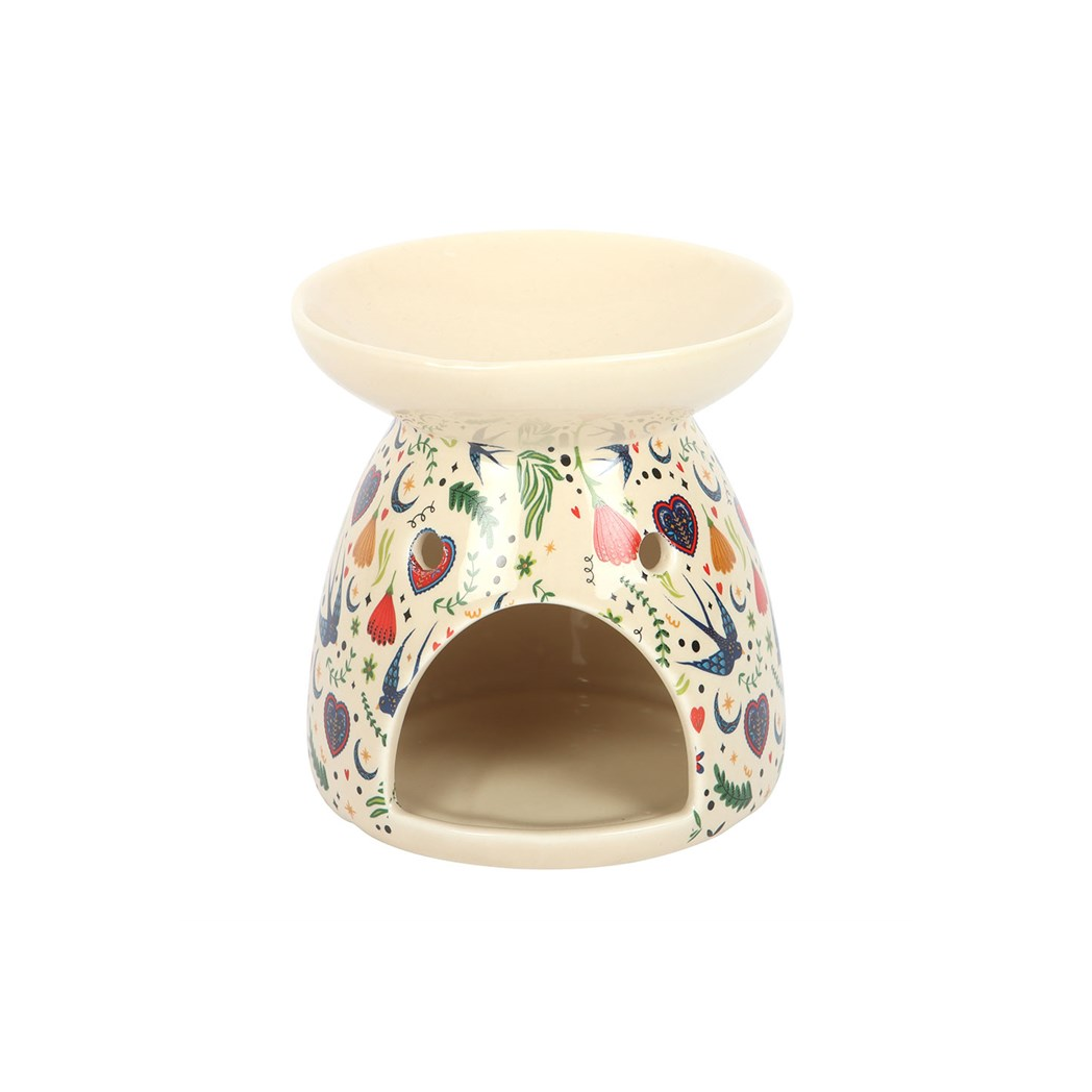 N/A Cream Midnight Bloom Print Oil Burner -