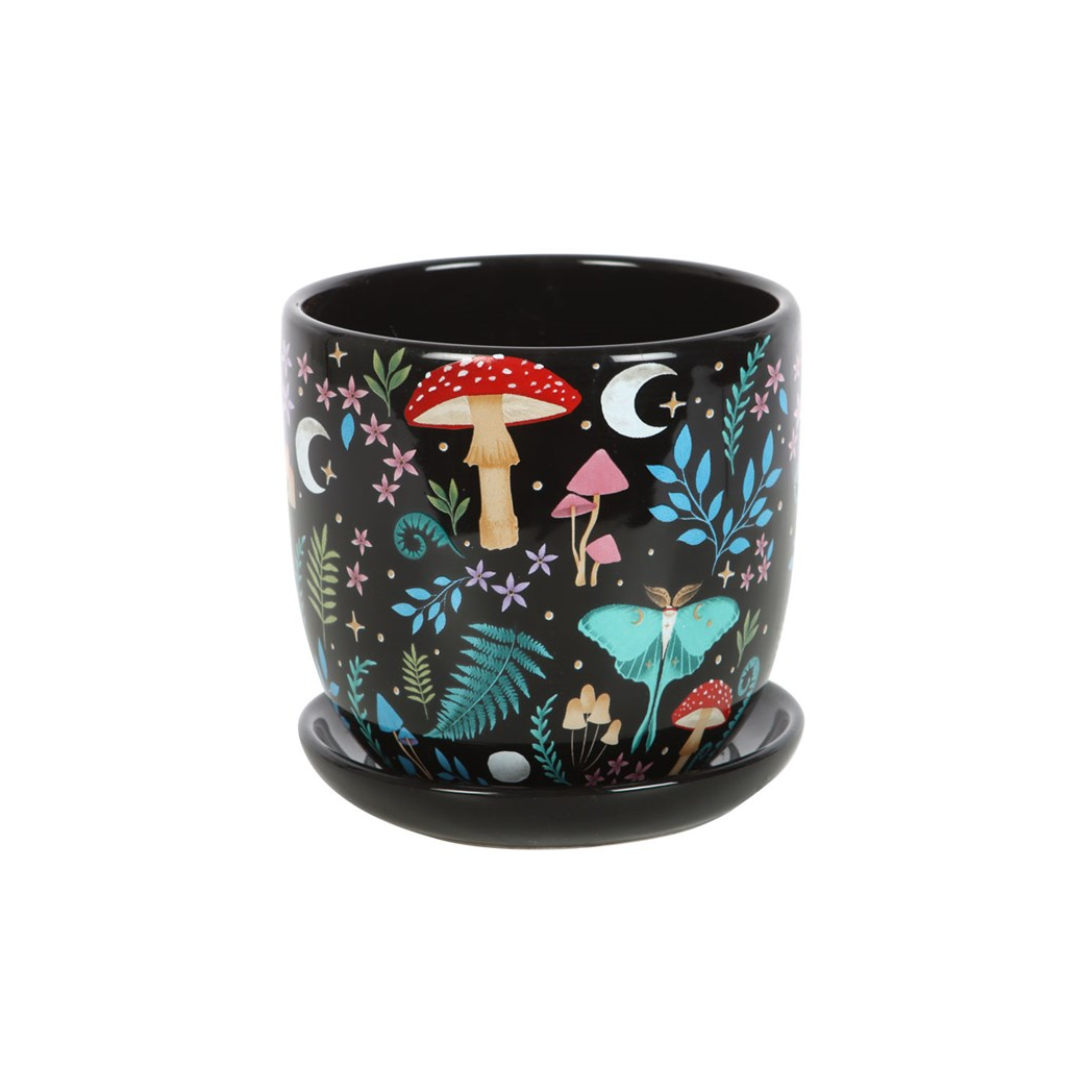 Transform Your Space with the Dark Forest Print Plant Pot