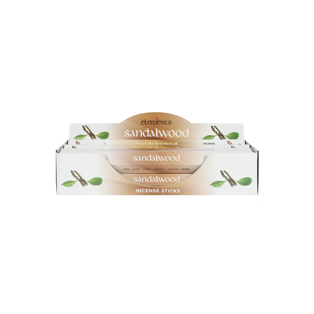 Elements Sandalwood Incense Sticks – Set of 6 Packs (120 Sticks)