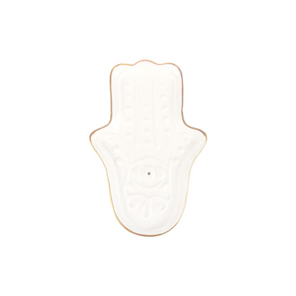 N/A White Hamsa Hand Incense Stick Holder -