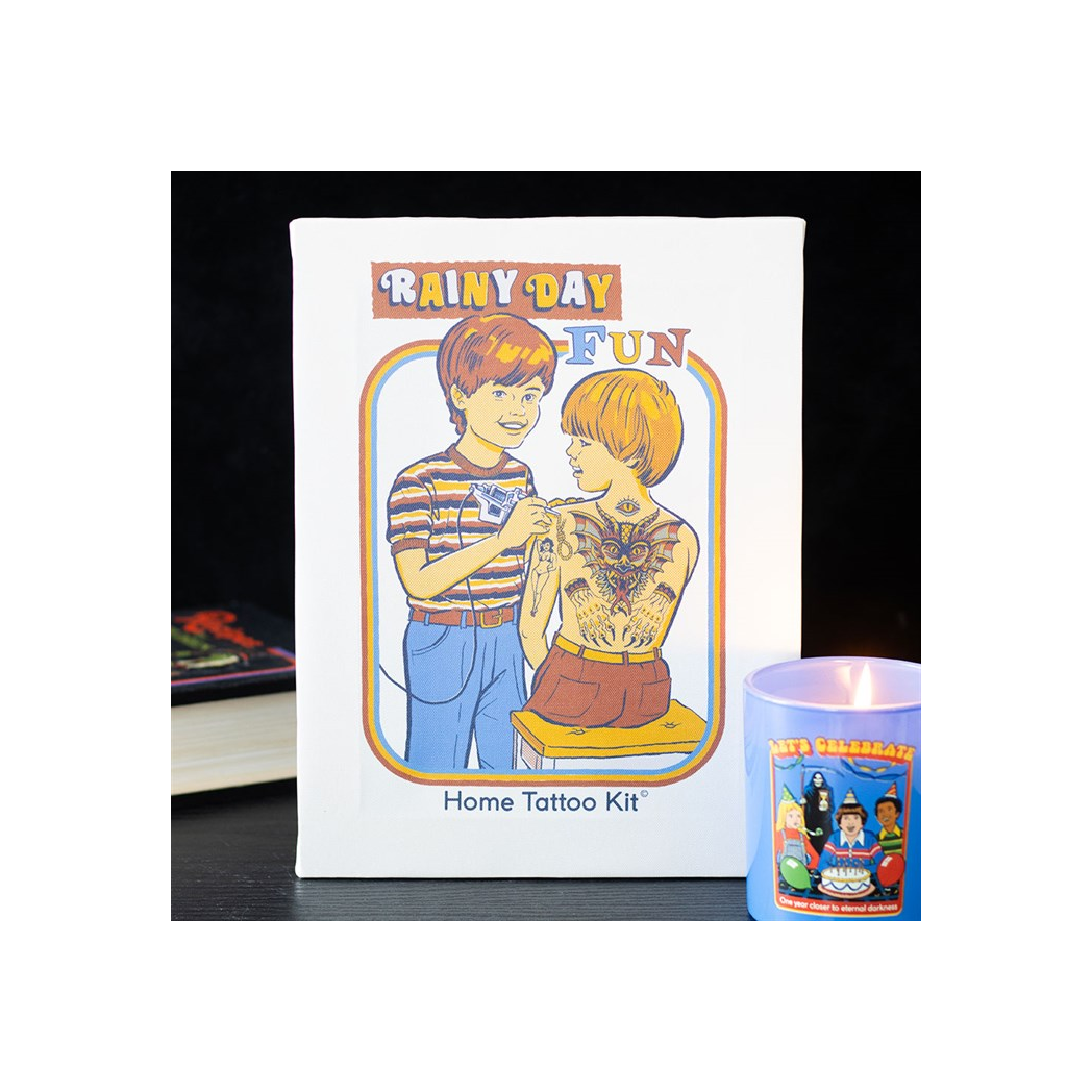 Steven Rhodes Canvas Plaque – Rainy Day Fun, 19 x 25 cm