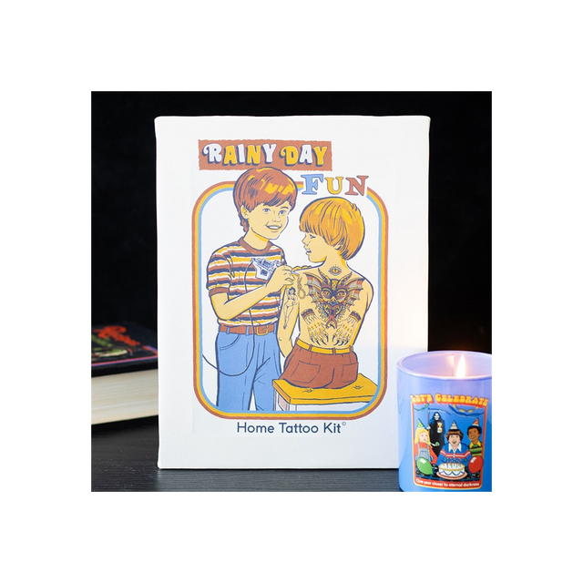 Steven Rhodes Canvas Plaque – Rainy Day Fun, 19 x 25 cm