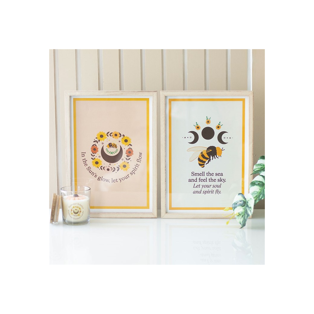 Bee Framed Wall Art Print – Summer Solstice Design