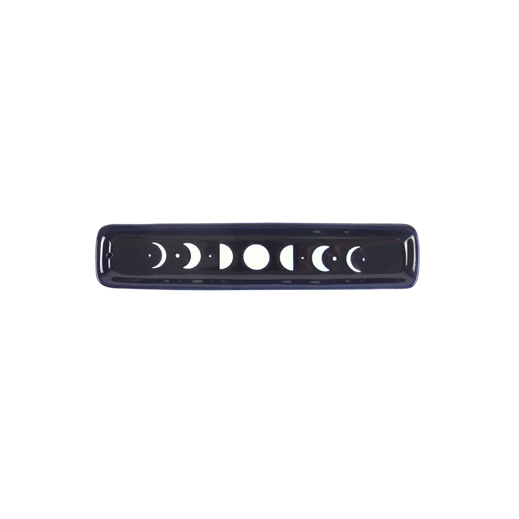 N/A Blue Moon Phase Ceramic Incense Ash Catcher -