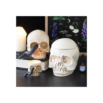 N/A Skull Tealight Holder with Snake -